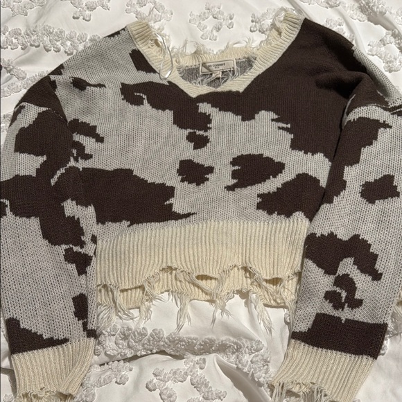 Brown and Cream Women's Sweater (size: S) - Picture 1 of 2